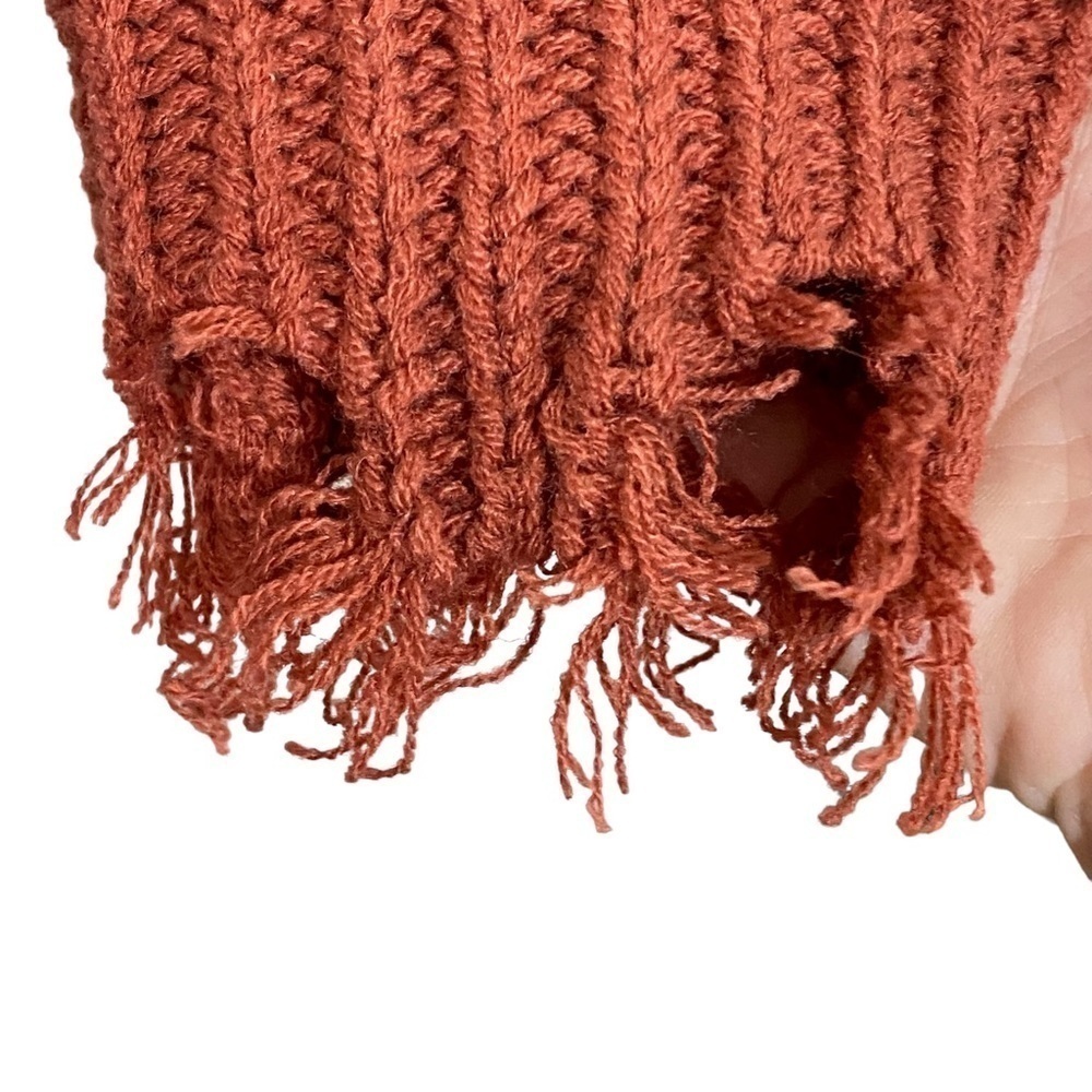 EE: SOME - STYLE #SK2067 COLOR BLOCK‎ TATTERED DISTRESSED LOOSE KNIT SWEATER B6 - Picture 5 of 9